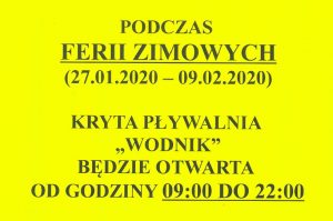 Read more about the article Pływalnia Wodnik-godziny otwarcia.